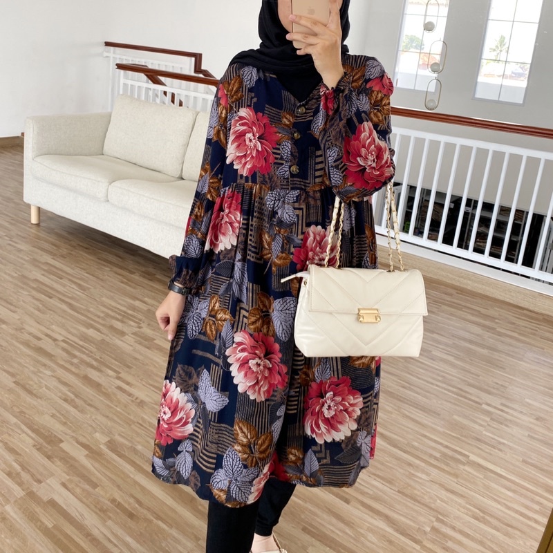 TUNIK MOTIF BAHAN VISCOSE PREMIUM - Alana tunik by fefastyle