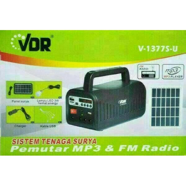 MTR76 RADIO SOLAR PANEL TENAGA SURYAMOBILE POWER PEMUTAR MP3 & FM VDR
