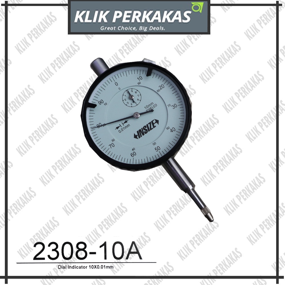 Dial Indicator Analog Metric 10 x 0.01 mm x 1.0 mm Insize 2308-10a