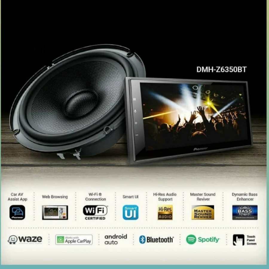 HEAD UNIT PIONEER DOUBLEDIN DMH-Z6350BT HI RES Garansi Resmi