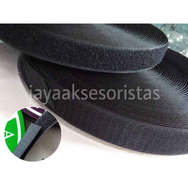 Velcro perepet tas 2.5 cm hitam