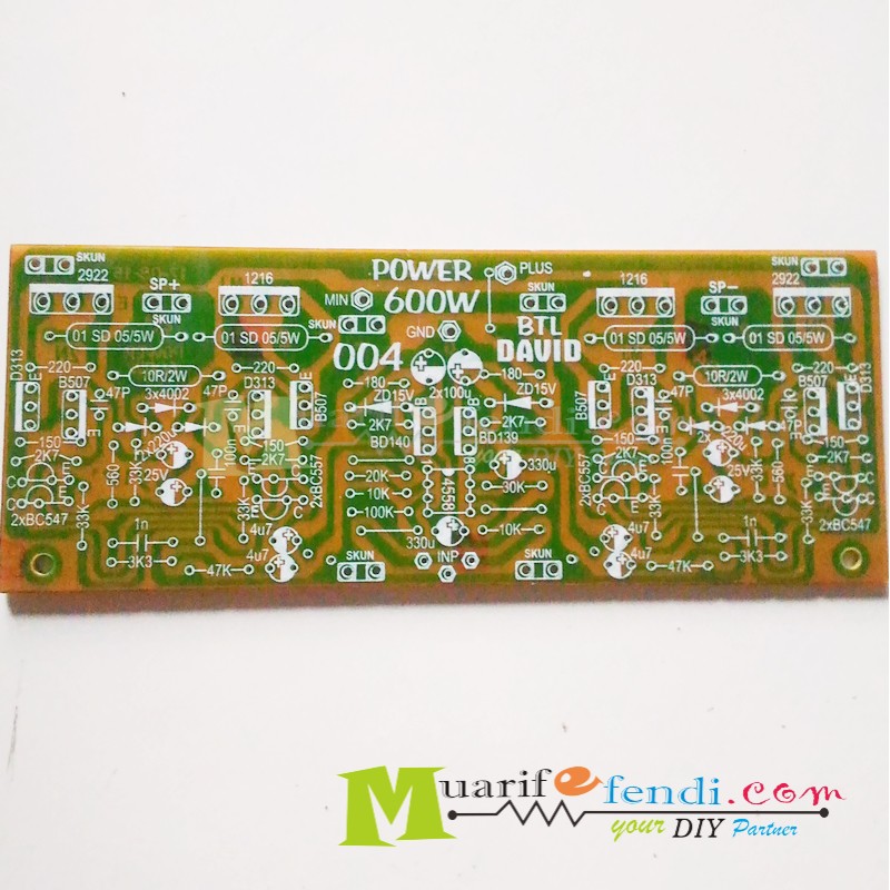 PCB Power Amplifier BTL 600Watt DAVID