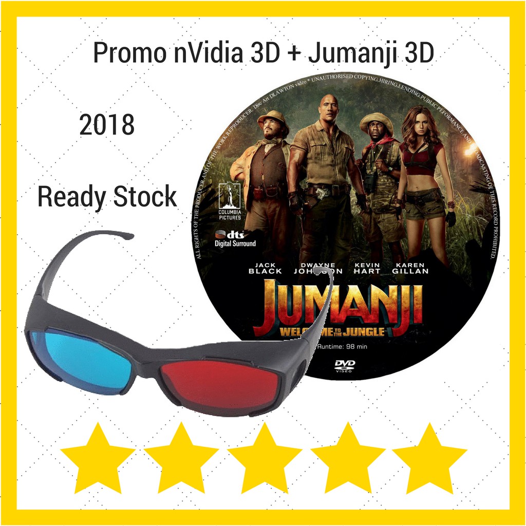 Kacamata 3D nVidia + Film 3D Jumanji Anaglyph 3D Red Cyan Promo