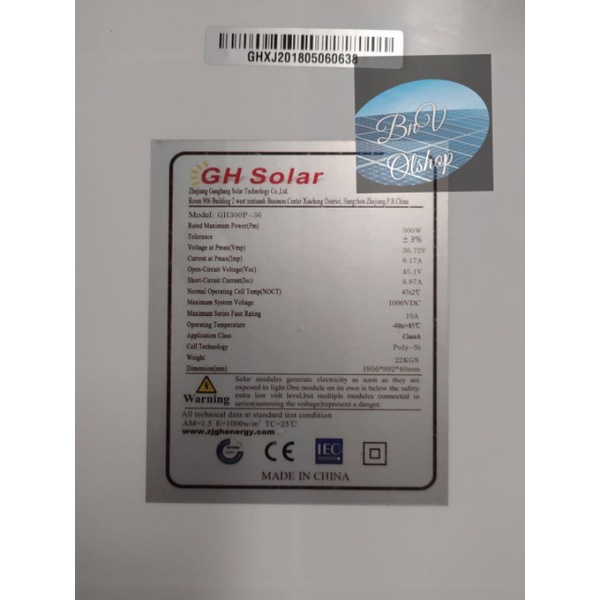 Solar Cell 300wp Poly GH Solar