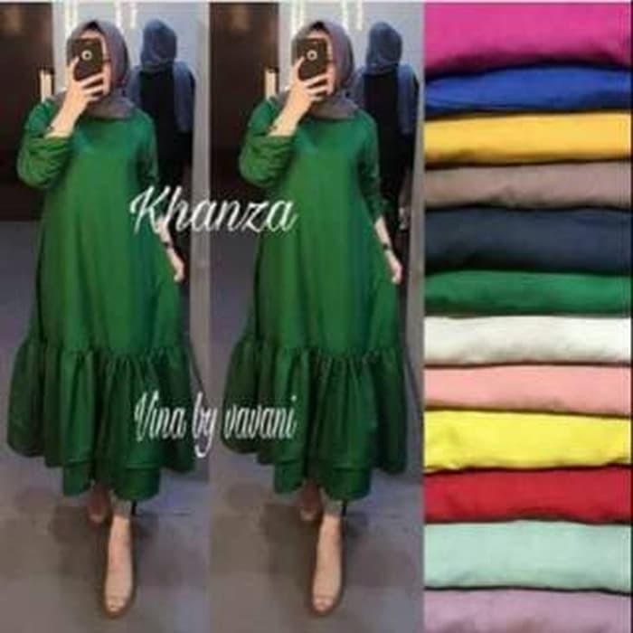 New TRENDY tunik khanza ory by vavani ready on model,merah,fanta
