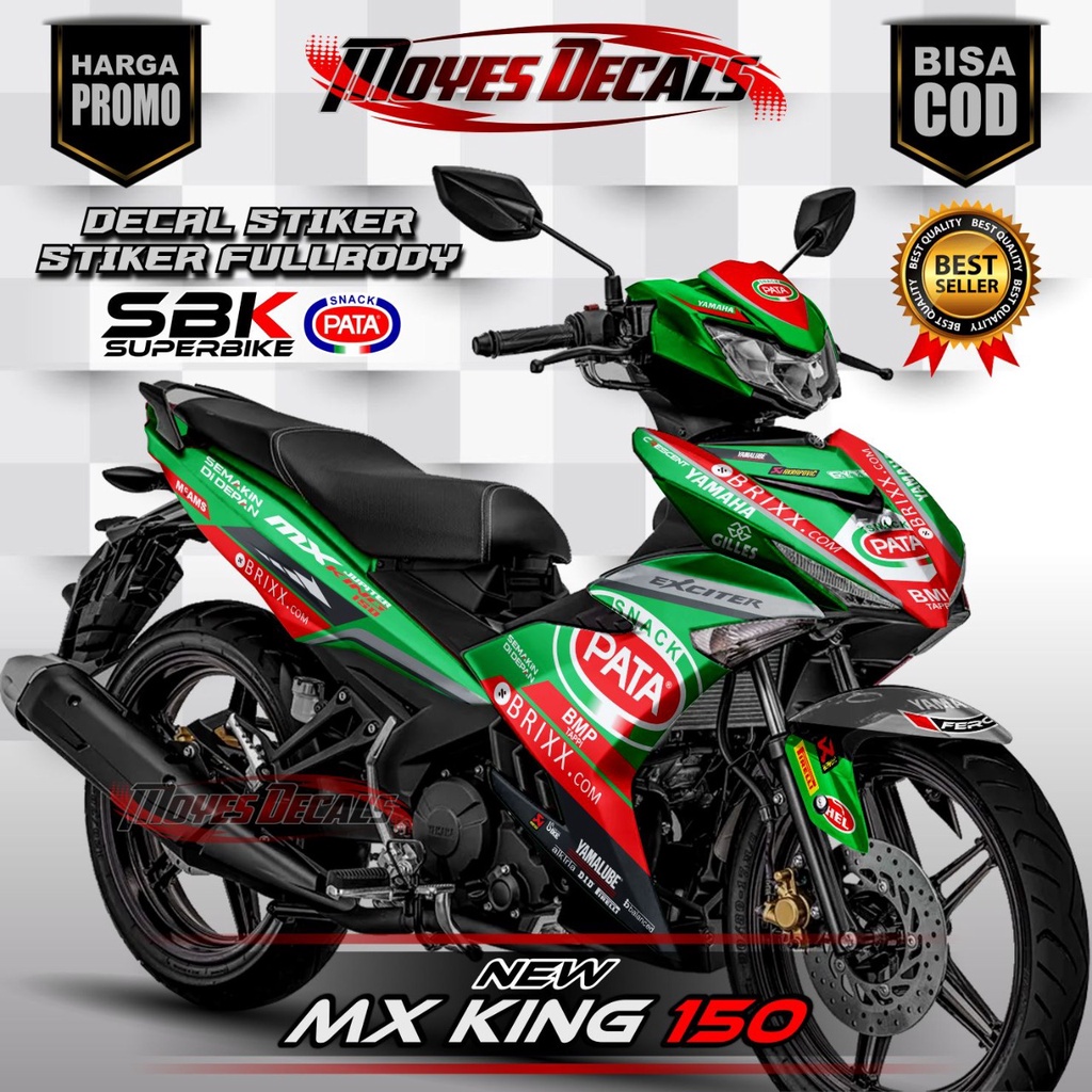 Decal New MX KING 150 Motif PATA SBK Hijau Series
