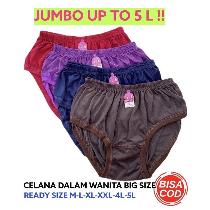 1 Lusin Celana Dalam CD Cawet Kancut Wanita Perempuan Cewek Jumbo Big Size Bahan Adem Motif Import