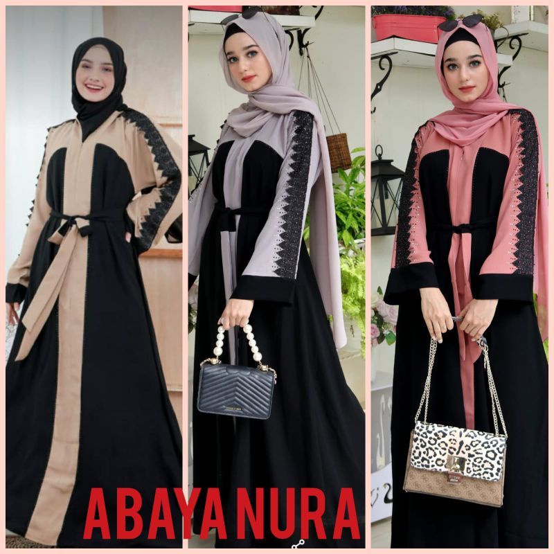 Gallery Exclusive Abaya Hitam Gamis Dubai Nura