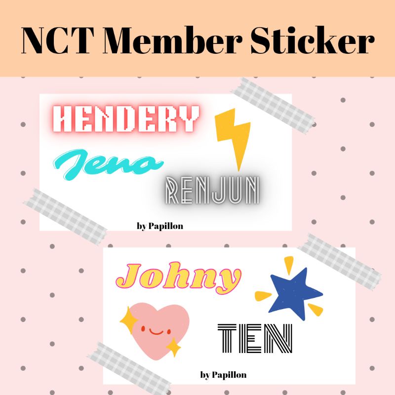 

NCT Member Sticker by Papillon || Sticker Aesthetic Laptop Journal Tahan Air Notebook