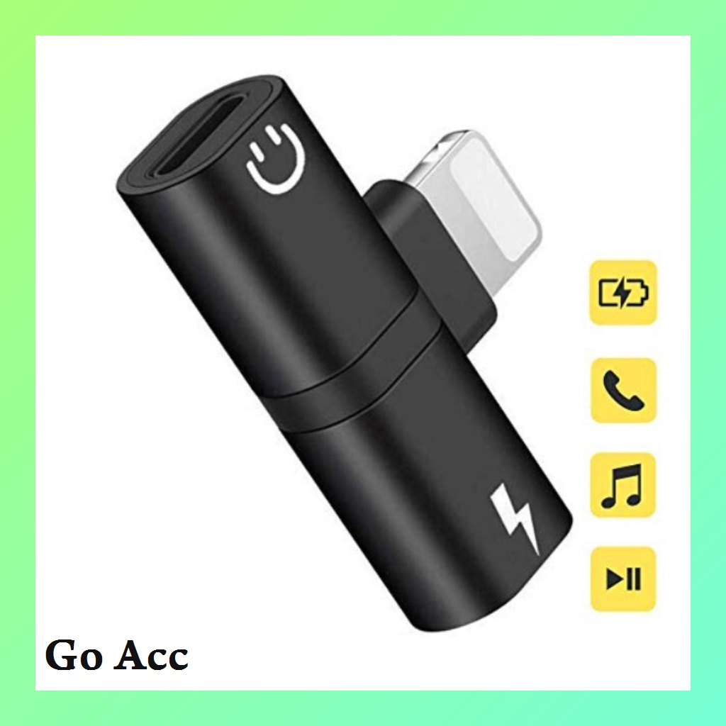 Splitter Lightning for Iphone plus jack audio mic bentuk T