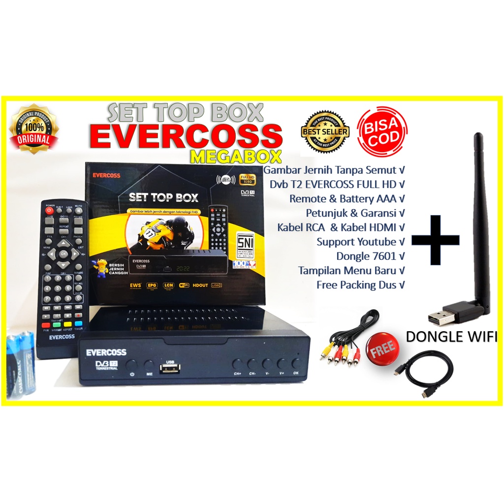 Set Top Box Evercoss FULL HD Stb Evercoss Digital Tv Evercoss Setopbox Evercoss