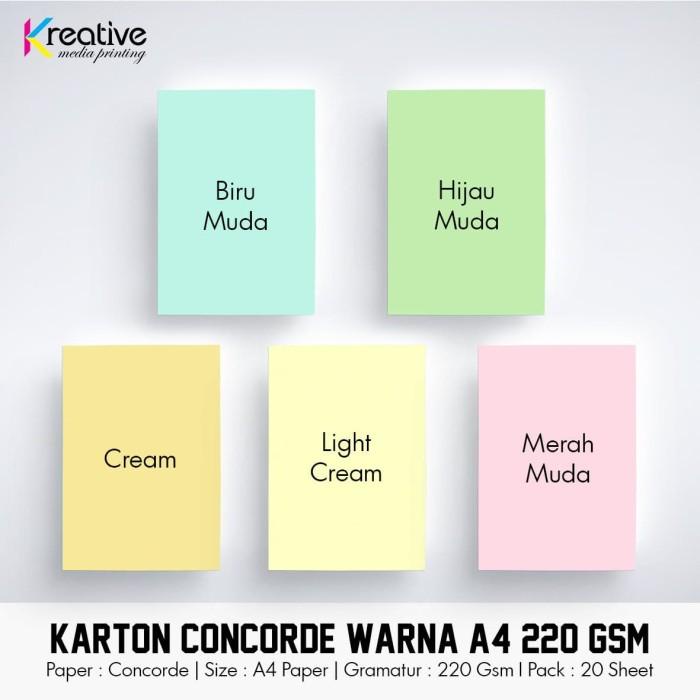 

Karton Concorde Warna (A4 / 220 Gsm / 1 Pack = 20 Lbr)