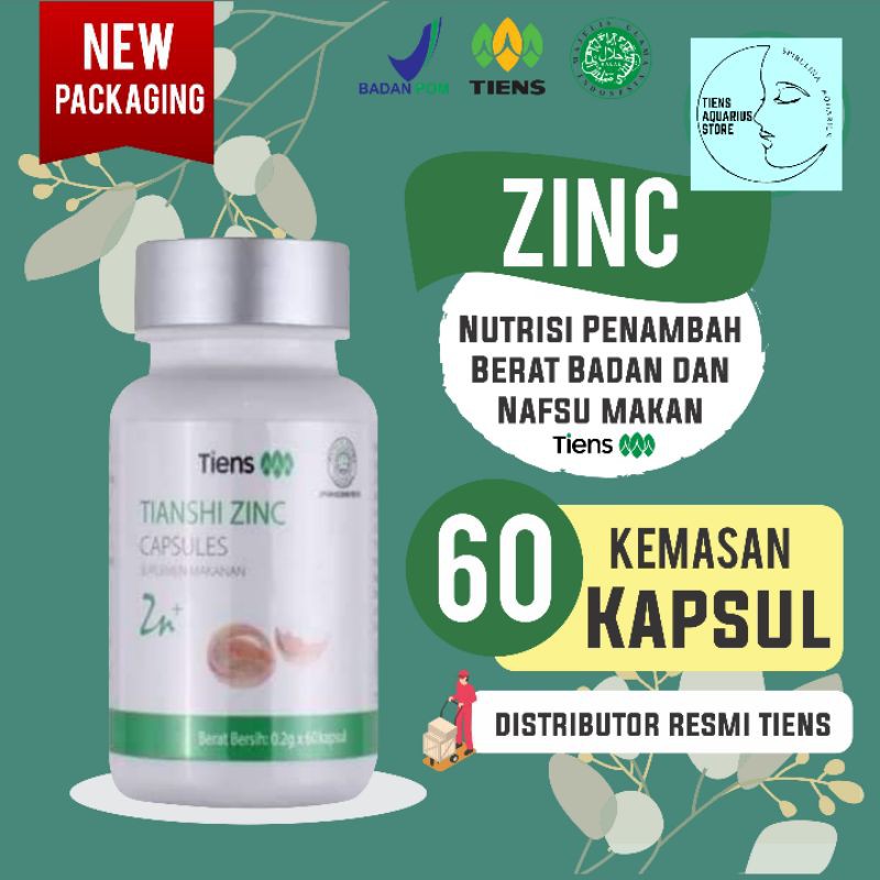 Penggemuk Badan Herbal Original - Paket Hemat (1 Botol Zinc 60 Kapsul By Healthy Aquarius Store)