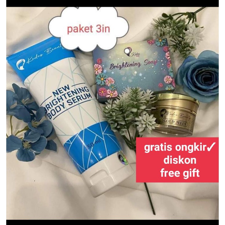 PAKET LENGKAP KEDASBEAUTY 100% original Body serum, Goldjelly, sabun pemutih wajah