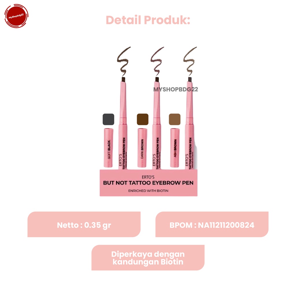 Ertos Eyebrows Pen Pensil Alis Perlengkapan Makeup Kecantikan Wajah Kosmetik Mata By Myshopbdg22