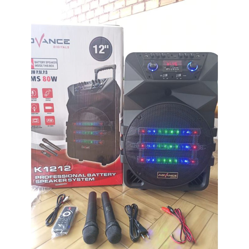 Speaker Aktif Advance K1212 12inc Bluetooth free 2 mic