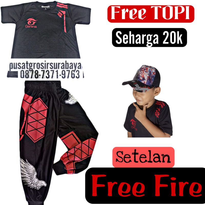 celana ff angel free fire celana joger anak laki laki