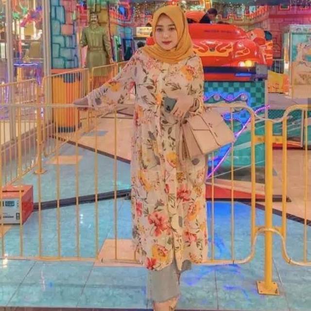 Dress FLORAL Zara Nagita Premium / DRESS OUTER Import BAANGKOK