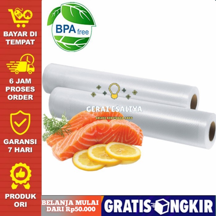 Kantong Plastik Vacuum Sealer Bag 20x50Cm FOOD GRADE