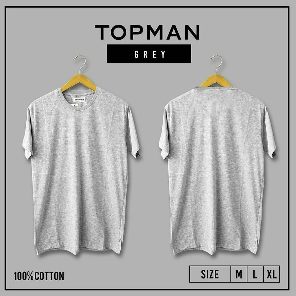 Kaos Pria / Kaos Topman Polos Gray (Abu Muda)