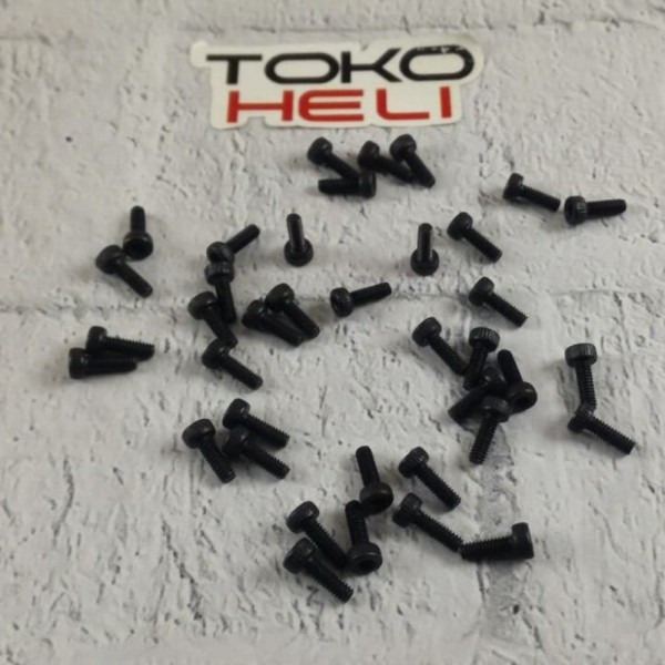 

Terlaris M2x6 1pcs Grade 12.9 Black Hex Socket Head Screw M2x6mm HELI shopee