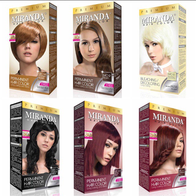 MIRANDA PERMANENT HAIR COLOR LONG LASTING AND SHINE 3D COLOR EFFECT / SEMIR RAMBUT 30ml