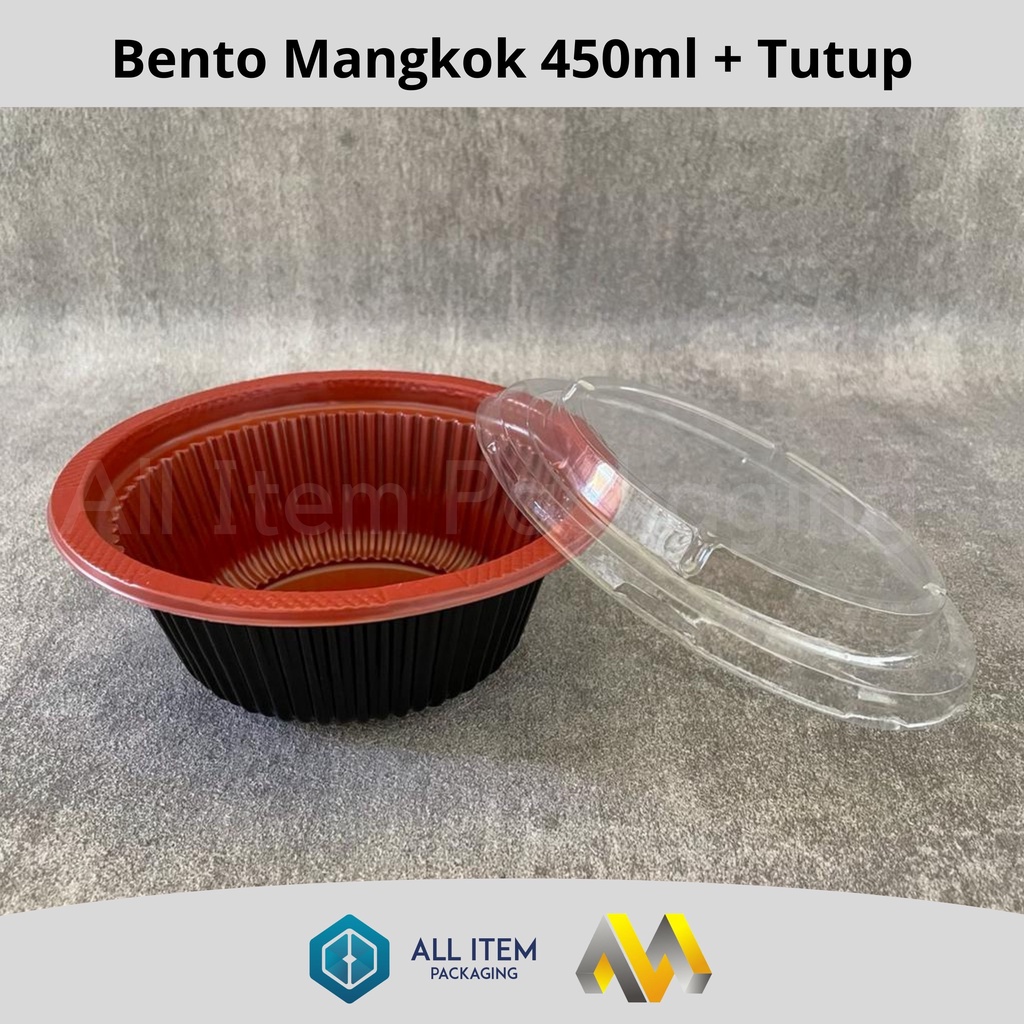 Bento Mangkok Thinwall Bulat MKP 450ml /Mangkok Plastik + Tutup @25Pcs