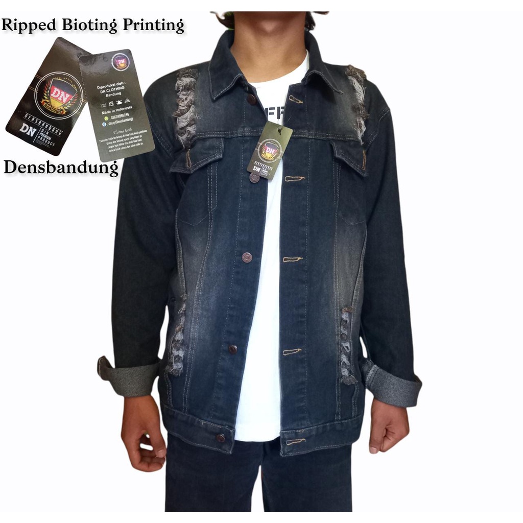 Jaket Denim Warna Bioting/Coklat Pria Wanita-Jaket Jeans Bioting Warna Coklat Pria Wanita Terbaru