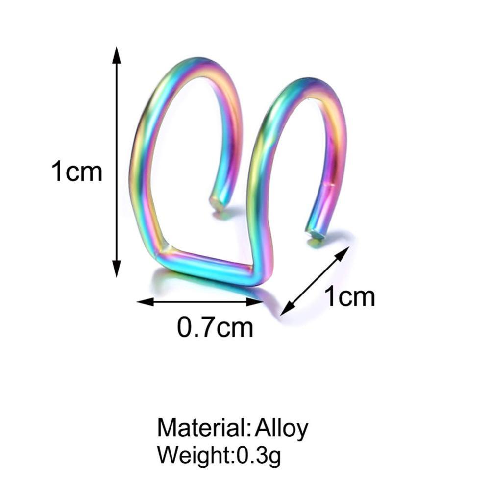 Timekey Anting Klip Tanpa Tindik Desain Hollow Kreatif Multi Warna Untuk Wanita A1K7