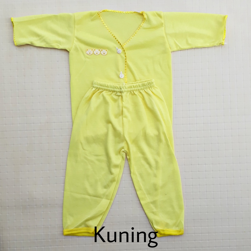 1 LUSIN (12 set) Setelan bayi panjang POLOS grosir TERMURAH