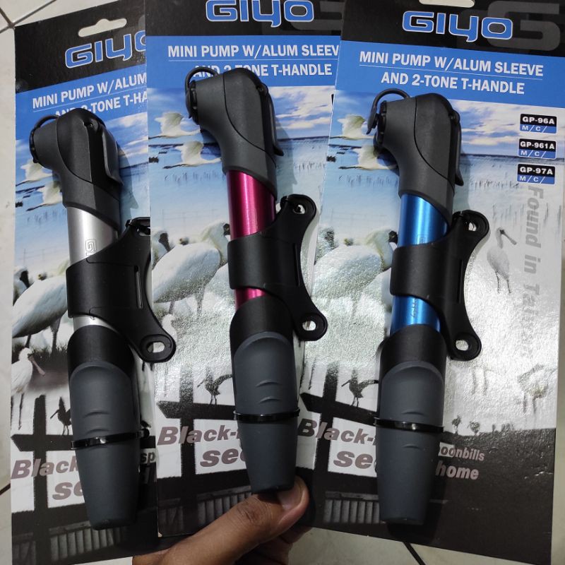 POMPA MINI SEPEDA GIYO GP-96A BISA PENTIL KECIL PRESTA ATAU PENTIL BESAR MOTOR SCHRADER