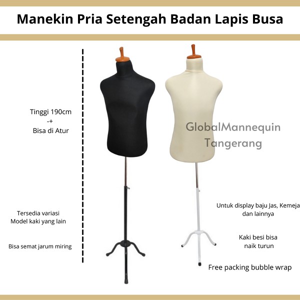 Manekin Jas Pria Patung Lapis Busa Dm Baju Cowok Dewasa