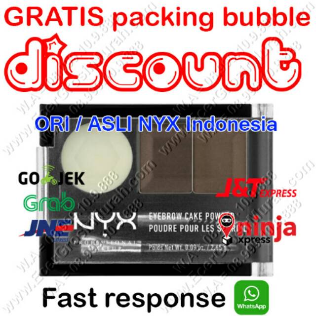 NYX Eyebrow Cake Powder / Pensil Alis + wax Pallete - ORIGINAL / ASLI