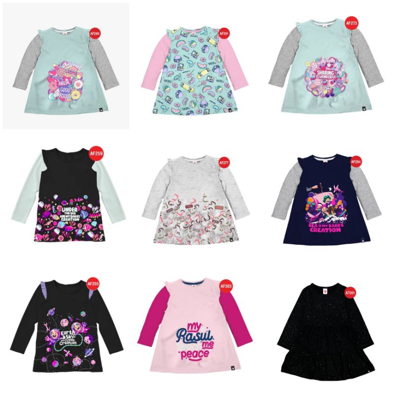 Tunik anak kaos AFRAKIDS TUNIK AF273 AF277 AF255 AF259 AF301 AF291