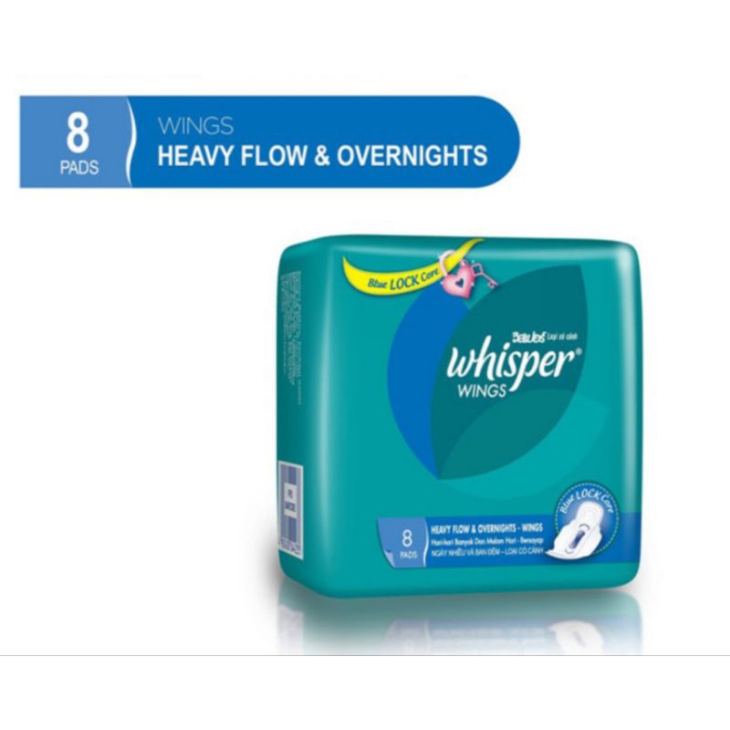 Whisper Heavy Flow Pembalut Malam Cocok Untuk Keadaan Nifas Pembalut Nifas / Pembalut Wanita Whisper Overnights Wings