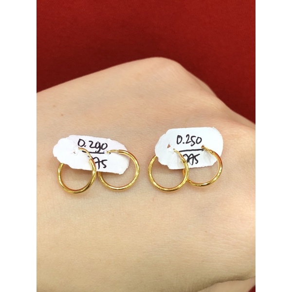 Anting gipsy bulat anak emas asli