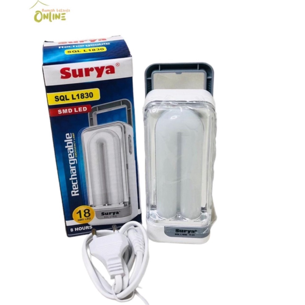 SURYA SQL L1830 Lampu Led Emergency Lamp Darurat Rechargeable Cas