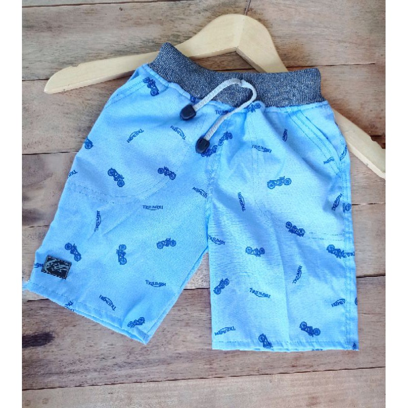 Celana Pendek Anak Laki Laki Rib Motif Usia 3 4 5 6 Tahun