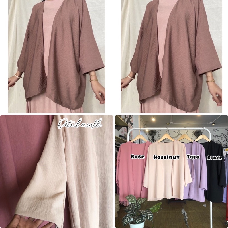 BTC_SOLO01 || OUTER CRINKLE || KIMONO CRINKLE || CARDIGAN POLOS BAHAN CRINKLE AIRFLOW || CARDIGAN OU