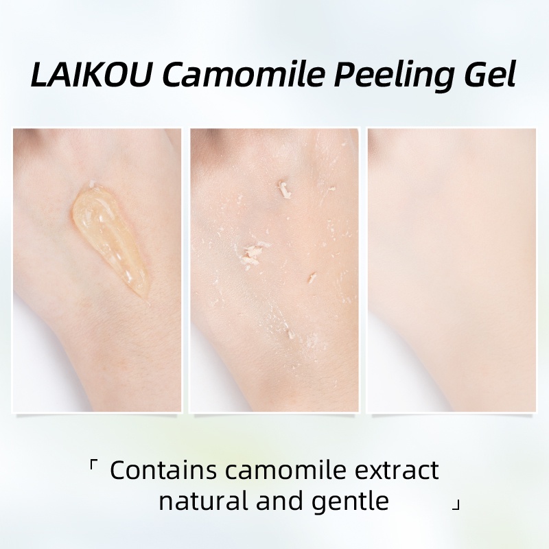 LAIKOU Camomile Facial Scrub Exfoliating Peeling Gel Menghilangkan Jerawat Kulit Mati 60g