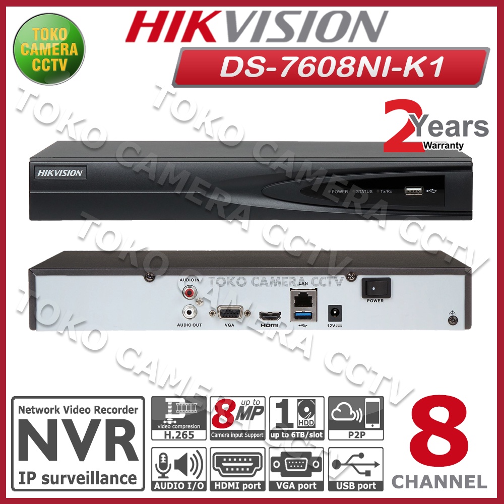 NVR HIKVISION 8 CHANNEL DS-7608NI-K1 NVR 8CH HIKVISION