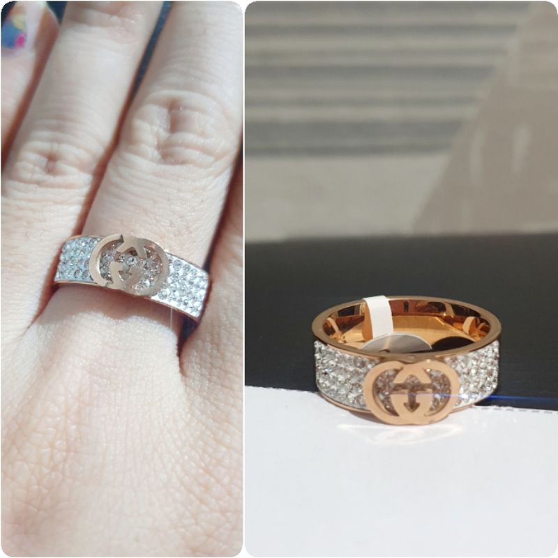 Cincin Titanium Asli Rosegold Bvl Premium Quality Anti karat Ring Stainless steel Rosegold Ct006