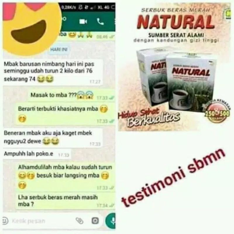 

SERBUK BERAS MERAH NATURAL 250g dan 500 g / MINUMAN HERBAL KESEHATAN / SBMN NASA