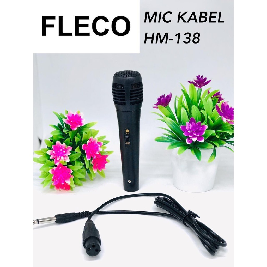 MIC MICROPHONE KABEL FLECO HM138 MICROFON KABEL ORIGINAL colokan besar dan kecil