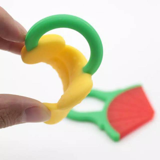 1234OS - Baby Fruit Teether Gigitan Bayi Bentuk Buah Bahan Silikon/ Mainan Bayi Bentuk Buah.