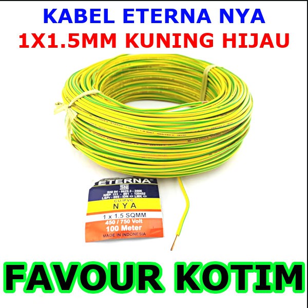 Jual Kabel Eterna Nya Kawat X Mm Kuning Hijau Tembaga Per Meter Fvkotim Shopee Indonesia