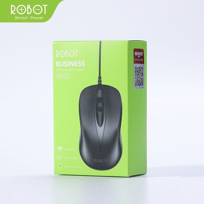 MOUSE KABEL 1200 DPI ROBOT M102 GARANSI 1 TAHUN