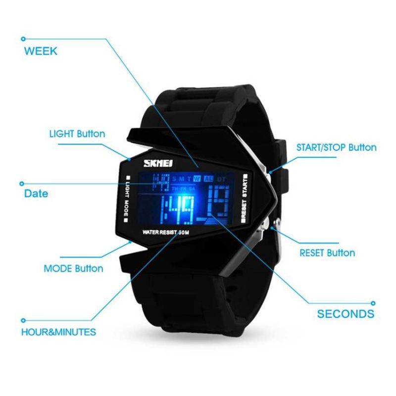 JAM TANGAN DIGITAL SPORT ORIGINAL UNIK WATER RESIST