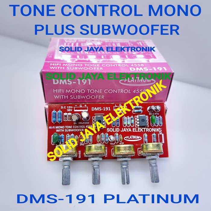 TONE CONTROL MONO SUBWOOFER DMS 191 DMS-191 DMS191 HIFI 4558 KIT PLATINUM AUDIO 4 POTENSIO