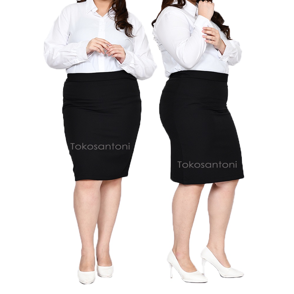 Rok Span Pendek Kantor Jumbo Plus Size Premium